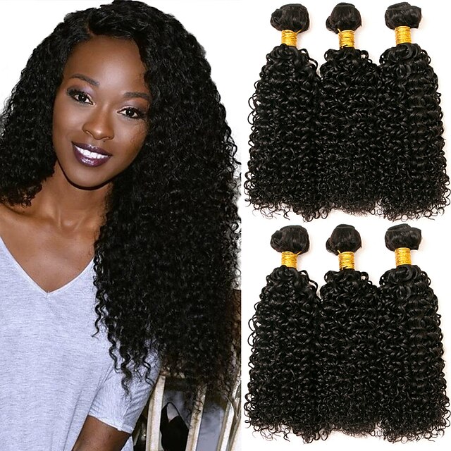  6 Bündel Malaysisches Haar Kinky Curly Echthaar Menschenhaar spinnt Haarpflege Bundle Haar 8-28 Zoll Naturfarbe Menschliches Haar Webarten Geschenk Sanft Damen Haarverlängerungen