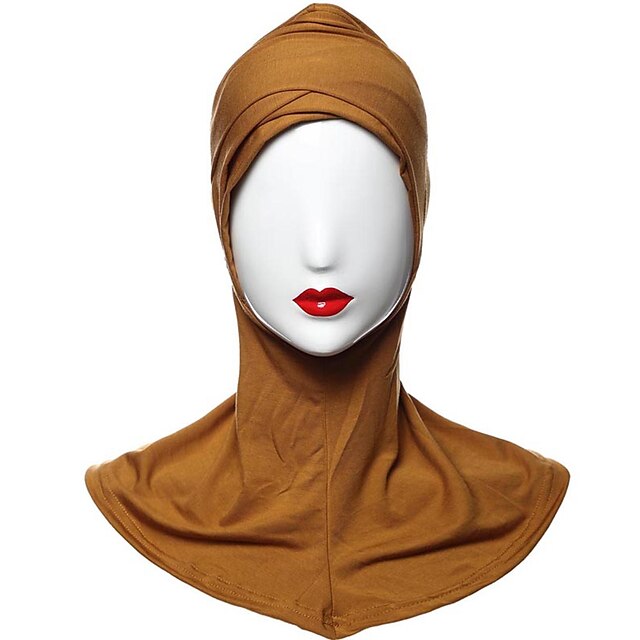  Women's Basic / Vintage Hijab - Solid Colored Criss Cross / All Seasons