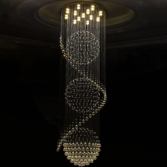  13 Bulbs 80 cm Crystal / Bulb Included / Designers Chandelier Metal Crystal Electroplated Chic & Modern 110-120V / 220-240V / GU10