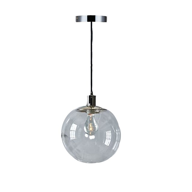  1-lys 25 cm (9,8 tommer) mini stil vedhængslampe metalglas krom traditionel / klassisk 110-120v / 220-240v