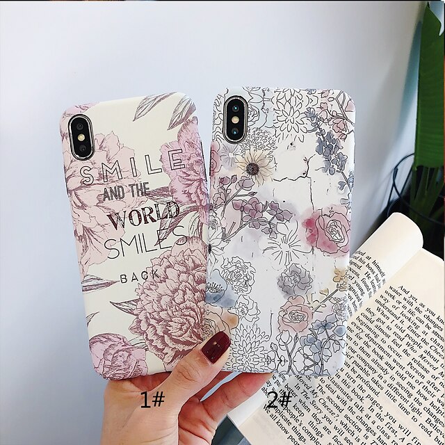  Case For Apple iPhone XS / iPhone XR / iPhone XS Max Glow in the Dark / Frosted / Pattern Back Cover Word / Phrase / Flower Hard PC