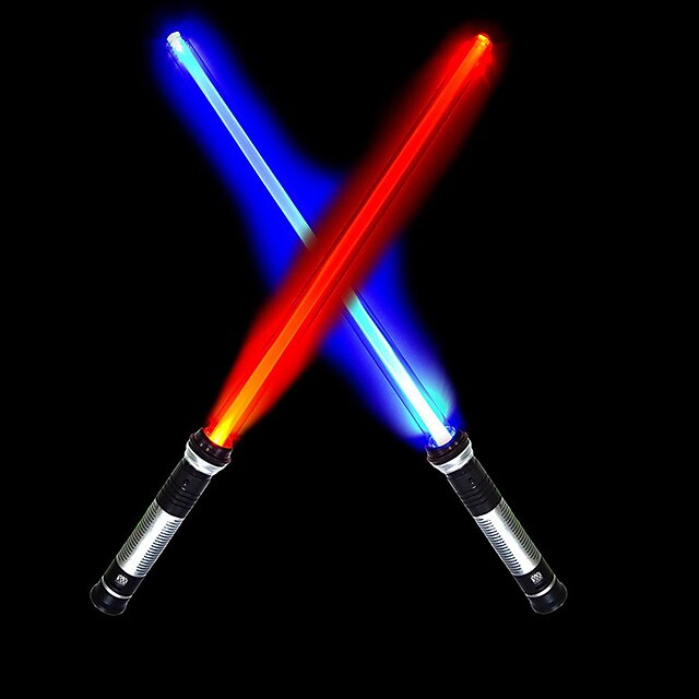  2 sztuk zapalić 17 zmieniających kolor LED Laser Miecz Star Wars (wrażliwe na ruch) dla Galaxy War Fighters i Warriors Halloween Cosplay prezenty świąteczne