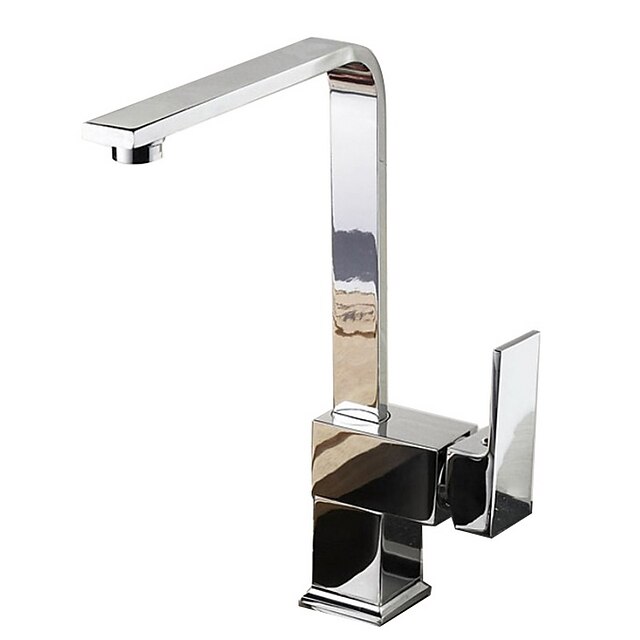  Kitchen faucet - Single Handle One Hole Chrome Standard Spout Vessel Contemporary / Art Deco / Retro / Modern Kitchen Taps