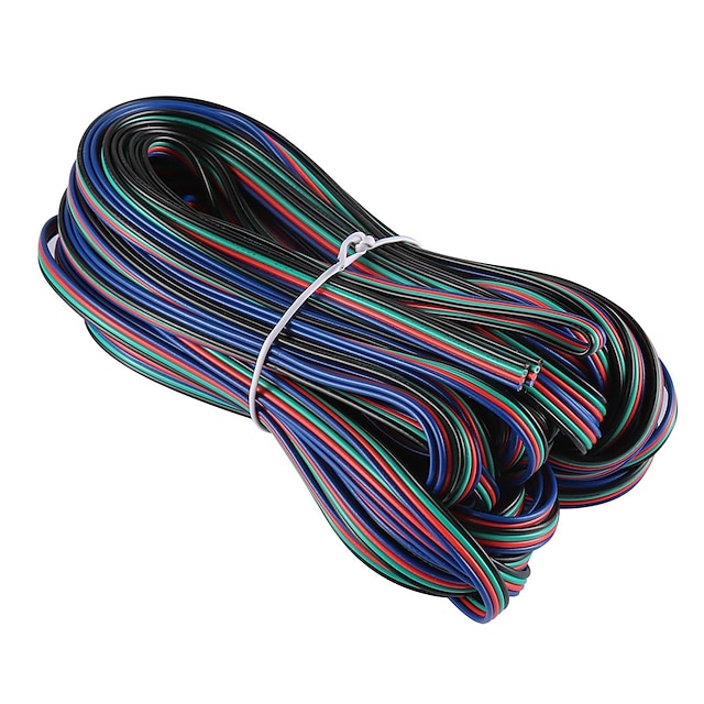  1st 1000 cm Strip Light Tillbehör Plast Elektrisk kabel för RGB LED-remsbelysning
