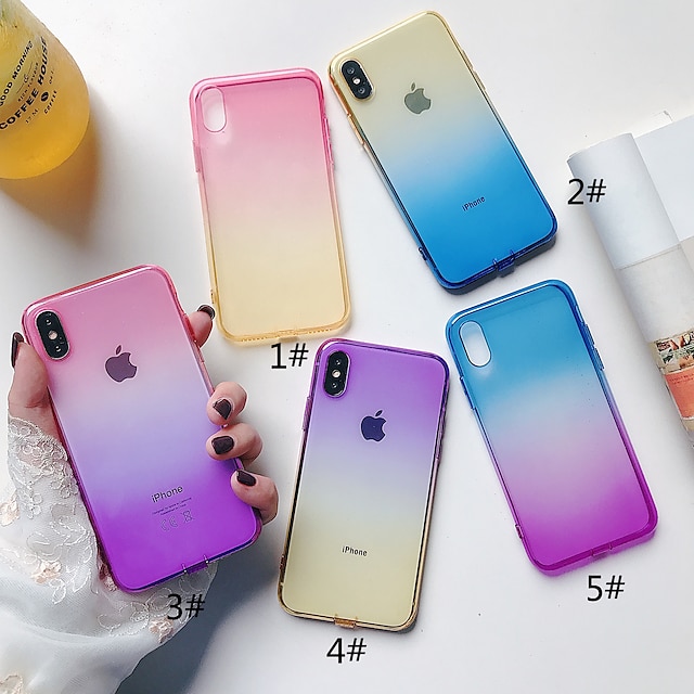  Case For Apple iPhone XS / iPhone XR / iPhone XS Max Translucent Back Cover Color Gradient Soft TPU