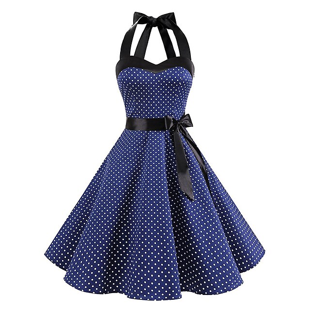 Polka Dots Retro Vintage 1950s Cocktail Dress Vintage Dress Dress ...