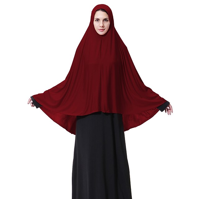  Dame Grunnleggende Hijab - Kryss, Ensfarget Polyester / Alle årstider