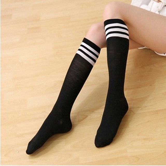  Women's Thin Sexy Stockings - Color Block White Black Blue One-Size / Club