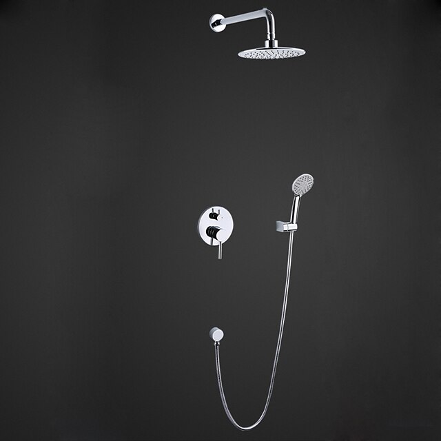  Shower Set Set - Rainfall Chrome Wall Mounted Ceramic Valve Bath Shower Mixer Taps / Brass
