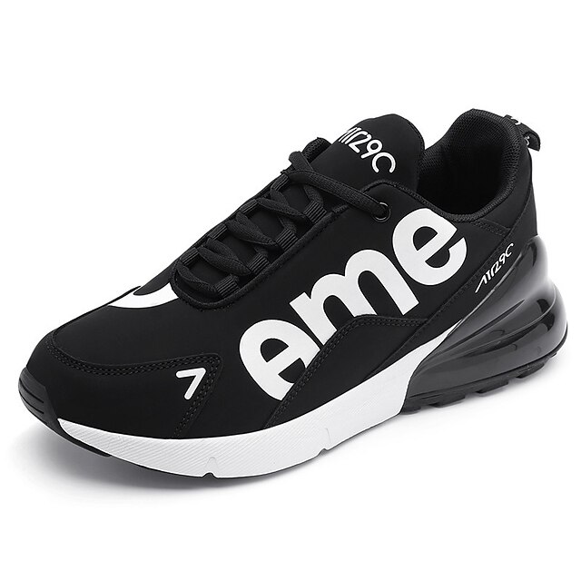  Men's Comfort Shoes Elastic Fabric Spring &  Fall Sporty Athletic Shoes Running Shoes Non-slipping Black / Black and White / White
