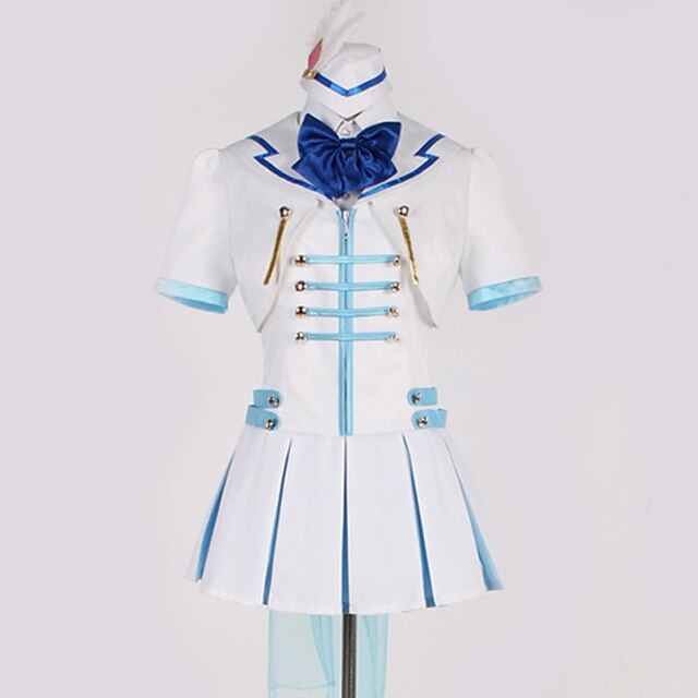  Inspirat de Iubesc viata Cosplay Anime Costume Cosplay Japoneză Costume Cosplay Art Deco Nod Papion Bluză Vârf Fustă Pentru Bărbați Pentru femei / Fundă / Mănuși / Mai multe accesorii / Șapcă