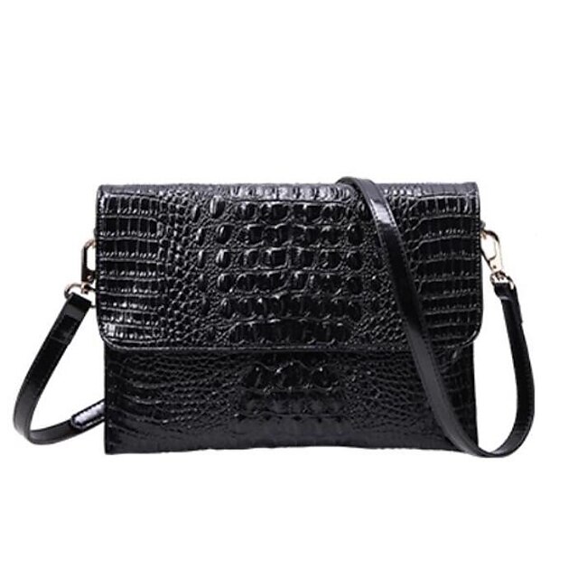  Dames Reliëfopdruk Koeienhuid Clutch Krokodil Wit / Zwart / Rood