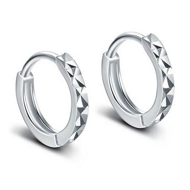  Women's Hoop Earrings Huggie Earrings Classic Romantic Earrings Jewelry Silver For Wedding Daily 1 Pair