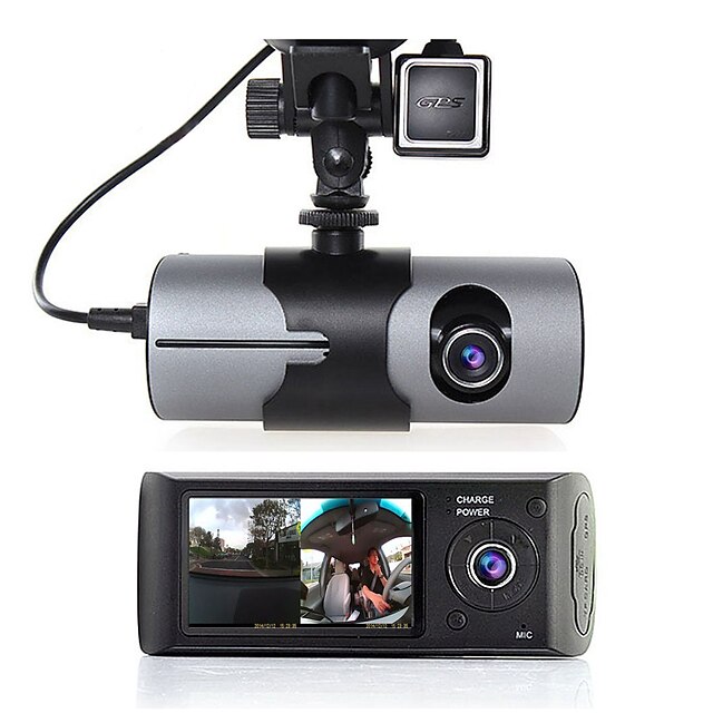  r300 480p / 720p HD DVR de carro 140 Graus Ângulo amplo 2.7 polegada Dash Cam com GPS / Visão Nocturna / G-Sensor Não Gravador de carro / Deteção de Movimento / Gravação em Loop / WDR / Fotografia