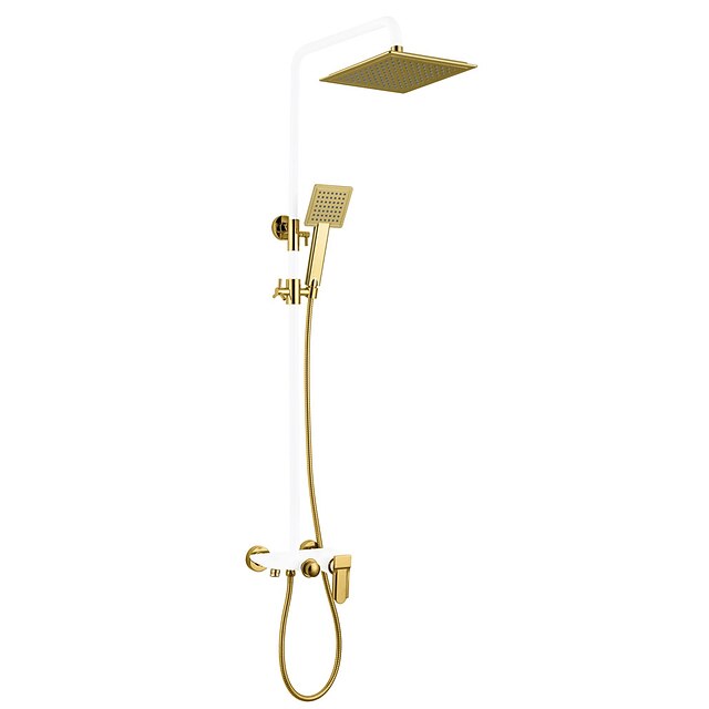  Shower System Set - Rainfall Antique Painted Finishes Wall Mounted Ceramic Valve Bath Shower Mixer Taps