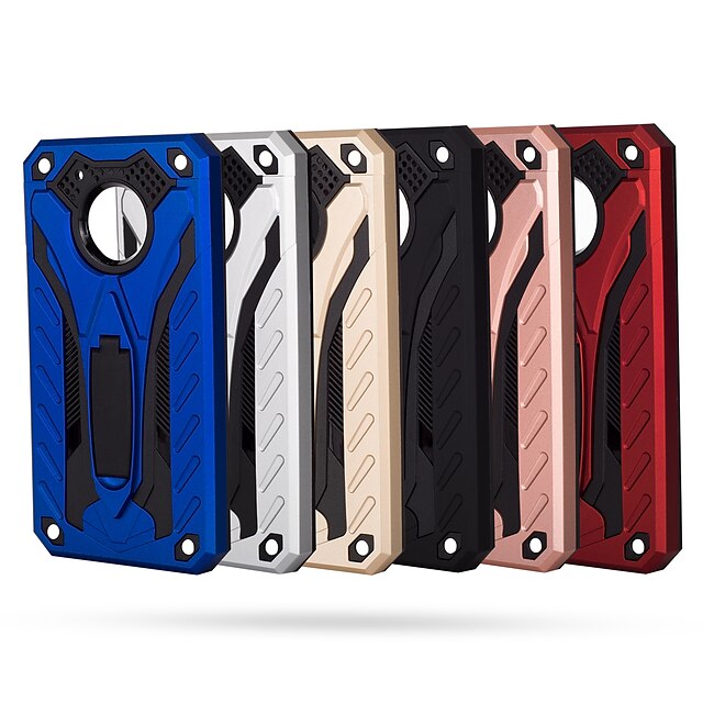  Case For Motorola Moto G5 Plus / Moto G5 / Moto G4 Plus Shockproof / with Stand Back Cover Solid Colored / Armor Hard PC
