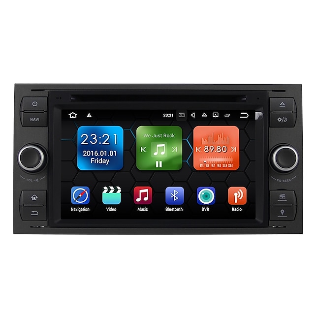  7 inch 2 Din Android 7.1 GPS / Teräväpiirto / Kosketusnäyttö varten Ford Tuki / Bluetooth / Sisäänrakennettu Bluetooth / RDS / Wifi / SD / USB tuki
