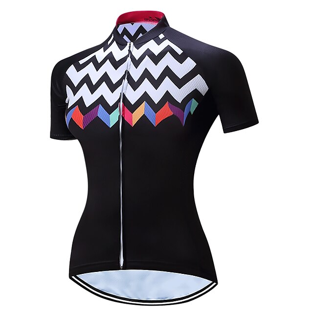  Women's Short Sleeve Cycling Jersey Polyester Black Plus Size Bike Jersey Top Mountain Bike MTB Road Bike Cycling Breathable Quick Dry Moisture Wicking Sports Clothing Apparel / Stretchy / SBS Zipper