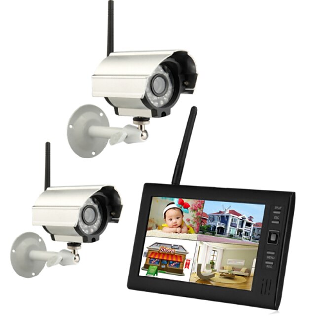  wireless 4ch quad dvr 2 telecamere per visione notturna con 7 