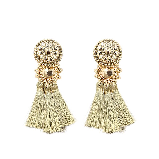  Women's Drop Earrings Tassel Fringe Earrings Jewelry Rose Gold / Gold / Silver For Gift Evening Party 1 Pair
