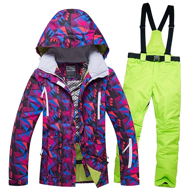  RIVIYELE Women's Ski Jacket with Pants Winter Sports Windproof Warm Breathability POLY Denim Clothing Suit Ski Wear