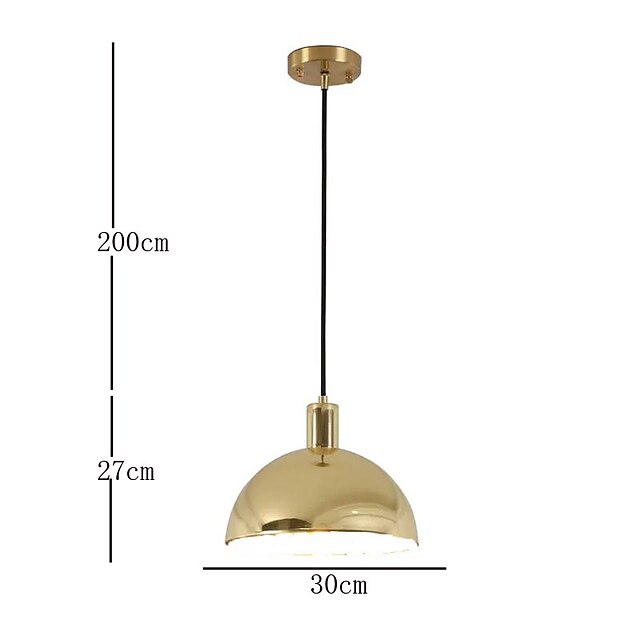 Lights & Lighting Pendant Lights | 1-Light 30 cm Pendant Light Metal Brass Modern 110-120V / 220-240V - BR34743