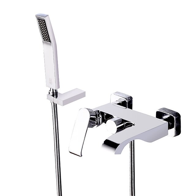  Badekarskran - Moderne Krom Romersk kar Keramisk Ventil Bath Shower Mixer Taps / Messing / Enkelt håndtak tre hull