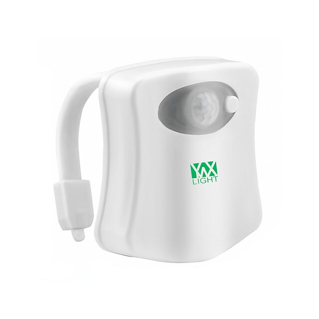  ywxlight 8 farger bevegelse aktivert sensor toalett nattlys hjem baderoms setelampe med batteridrevet