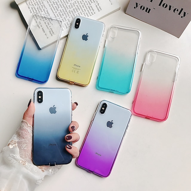 טלפון מגן עבור Apple כיסוי אחורי Iphone 11 Pro Max Se 2020 X Xr Xs Max 8 7 6 שקיפות צבע הדרגתי רך Tpu 7058126 2021 4 19