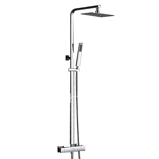  Shower System Set - Rainfall Contemporary / Art Deco / Retro / Modern Chrome Shower System Brass Valve Bath Shower Mixer Taps / Two Handles Two Holes