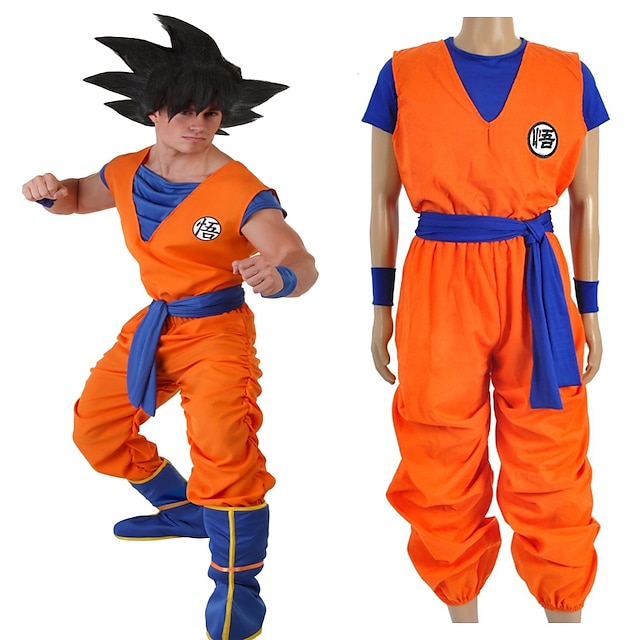  Inspired by Dragon Ball Son Goku Anime Cosplay Costumes Japanese Cosplay Suits Letter Top Pants Sash / Ribbon For Men's