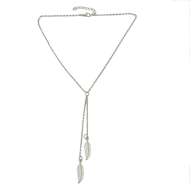  Women's Y Necklace Long Necklace Lasso Leaf Ladies Simple Fashion Alloy Silver 52.7 cm Necklace Jewelry 1pc For Party / Evening School