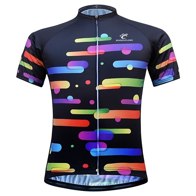  JESOCYCLING Women's Short Sleeve Cycling Jersey Summer Polyester Black Funny Bike Jersey Top Mountain Bike MTB Road Bike Cycling Quick Dry Moisture Wicking Breathable Sports Clothing Apparel