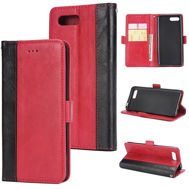 Case For Huawei Huawei Honor 10 Wallet / Card Holder / Flip Back Cover Solid Colored Hard PU Leather