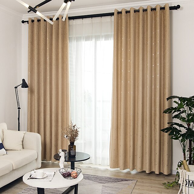  Modern Blackout Curtains Drapes Two Panels Curtain / Jacquard / Bedroom