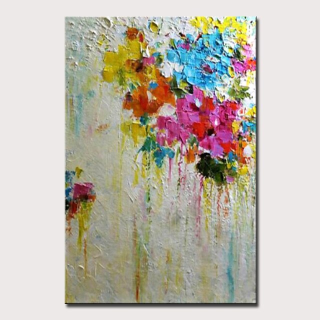  Oil Painting Hand Painted - Landscape / Floral / Botanical Modern Rolled Canvas