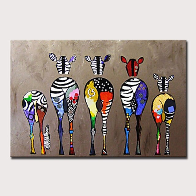  Nursery Oil Painting Handmade Hand Painted Wall Art Abstract Colorful Zebra Home Decoration Décor Rolled Canvas No Frame Unstretched