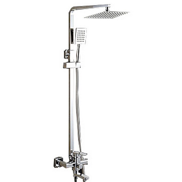  Zuhany csaptelep - Kortárs Króm Három lyukas Kerámiaszelep Bath Shower Mixer Taps / Bronz / Egy fogantyú két lyukat