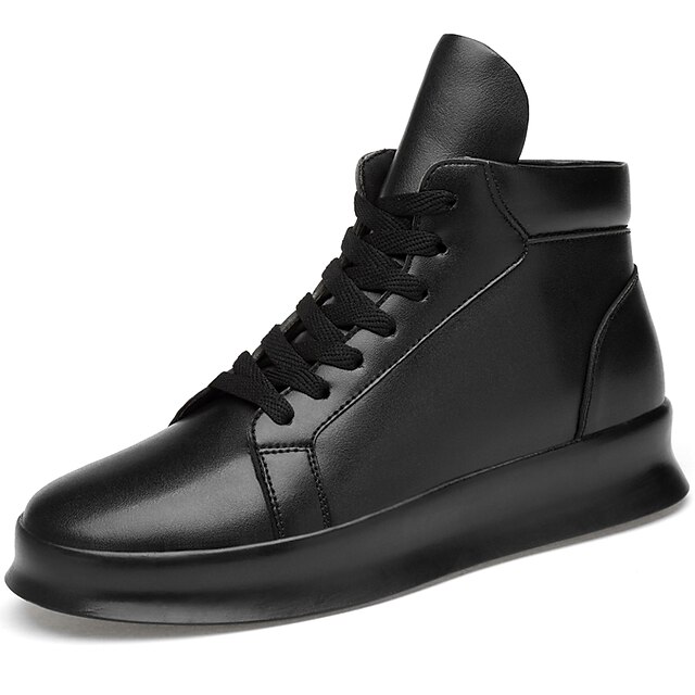  Men's Leather Shoes Cowhide Fall & Winter Casual / Preppy Sneakers Non-slipping Black / Athletic / Sequin / Comfort Shoes