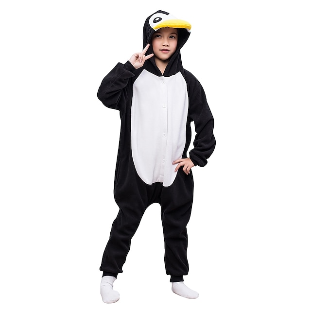  Kigurumi Pajamas Penguin Animal Onesie Pajamas Polar Fleece Cosplay For Boys and Girls Animal Sleepwear Cartoon Festival / Holiday Costumes