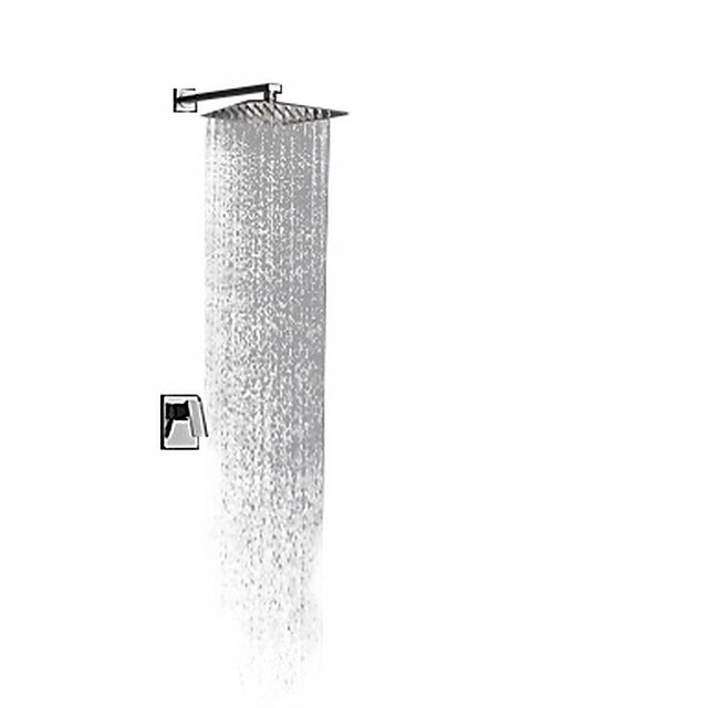  Shower Faucet Set - Rain Shower Contemporary / Art Deco / Retro / Modern Stainless Steel Wall Mounted Brass Valve Bath Shower Mixer Taps / Single Handle Two Holes