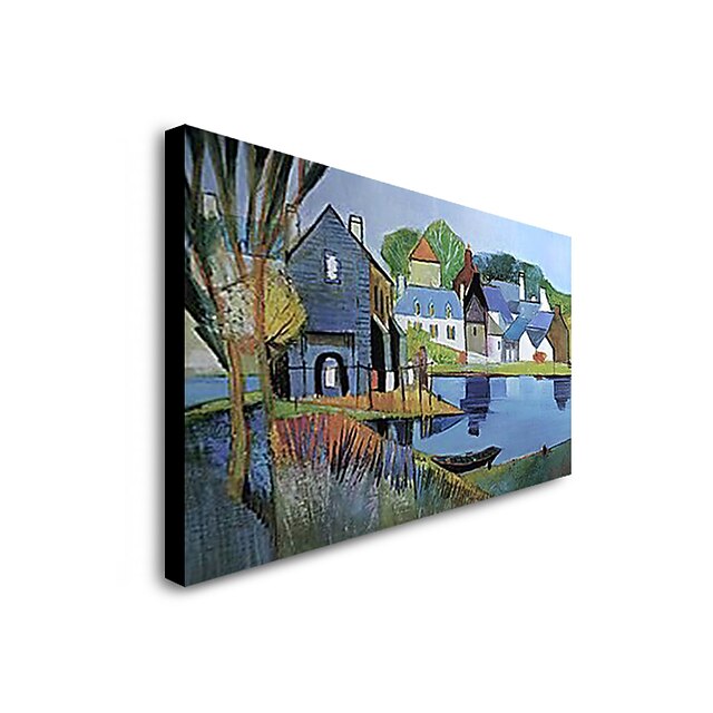  olieverfschilderij handgeschilderd landschap modern uitgerekt canvas met gespannen frame