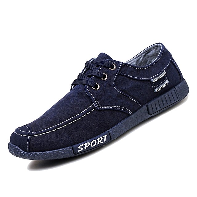  Men's Comfort Shoes Canvas / Denim Winter Casual Sneakers Non-slipping Dark Blue / Gray