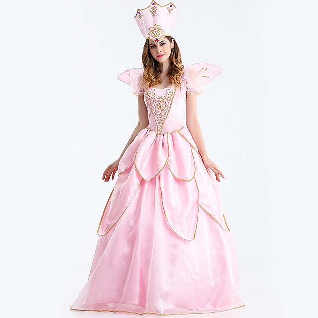  Princess Cosplay Costume Adults' Women's Dresses Vacation Dress Christmas Halloween Carnival Festival / Holiday Tulle Cotton Pink Women's Easy Carnival Costumes Princess