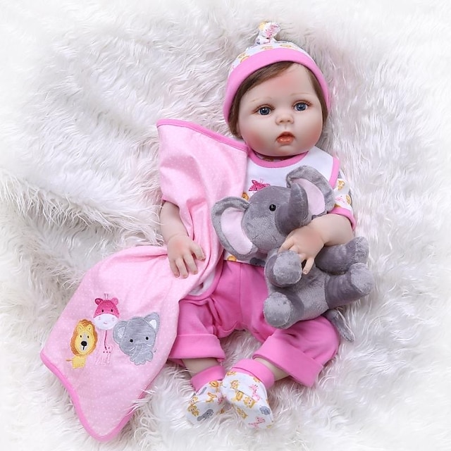  NPKCOLLECTION 24 inch NPK DOLL Reborn Doll Girl Doll Baby Girl Reborn Toddler Doll Newborn lifelike Artificial Implantation Blue Eyes Full Body Silicone with Clothes and Accessories for Girls