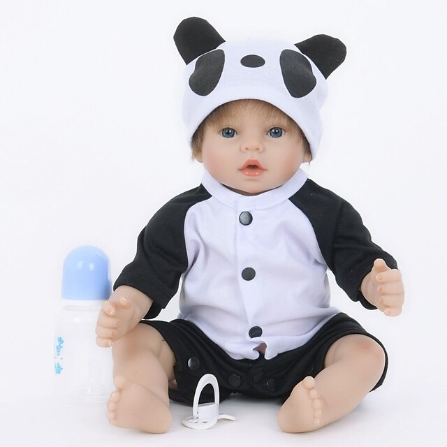  FeelWind 22 inch Reborn Doll Baby Boy Reborn Baby Doll lifelike Handmade Cute Child Safe Kids / Teen Cloth 3/4 Silicone Limbs and Cotton Filled Body with Clothes and Accessories for Girls' Birthday