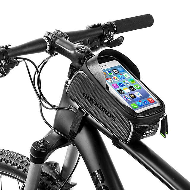  ROCKBROS Torba na telefon komórkowy Torba rowerowa na ramę 6 in Wodoodporny Przenośny Kolarstwo na iPhone X iPhone XR iPhone XS Czarny Rower / kolarstwo / iPhone XS Max