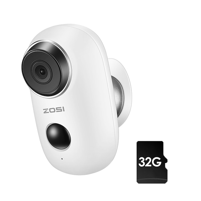  zosi® wifi kamera oppladbart batteri drevet 720p 1.0mp full HD utendørs innendørs ip65 værbestandig sikkerhet trådløst ip kamera forhåndsinstallert 32 gb SD-kort