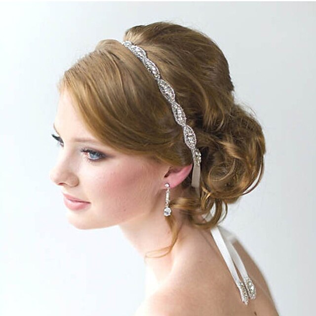  Crystal Hair Accessory with Ribbons / Crystal / Rhinestone 1 pc Wedding / Special Occasion Headpiece