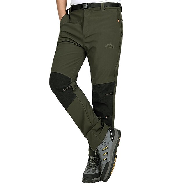  Men's Hiking Pants Trousers Solid Color Winter Outdoor Waterproof Windproof UV Resistant Breathable Pants / Trousers Black Hunter Green Gray Hunting Ski / Snowboard Hiking L XL XXL XXXL 4XL